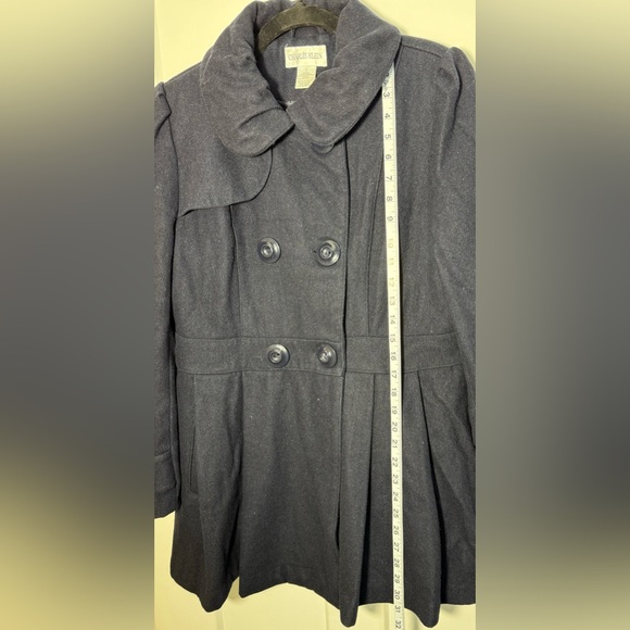 Chic Navy Double-Breasted Women's Trench Coat - Picture 11 of 14